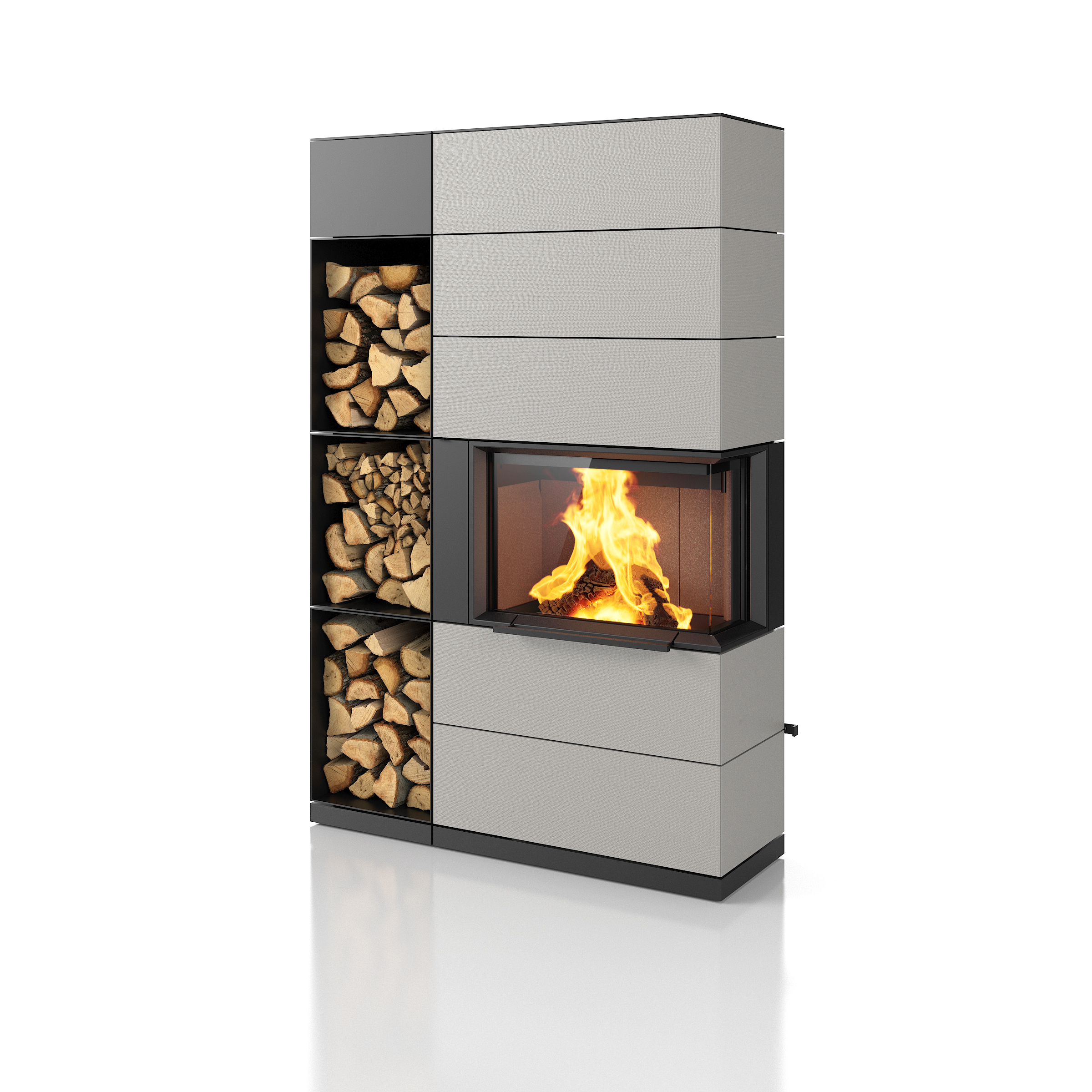 PADUA 185, shelf left  with lateral flue pipe connection